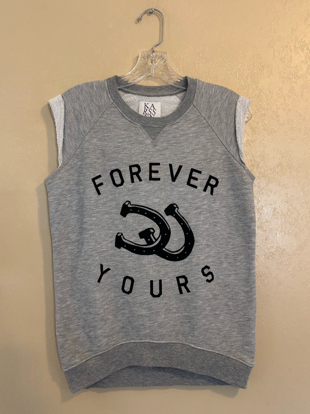 Zoe Karssen Forever Yours Cut Off Sweatshirt sz M